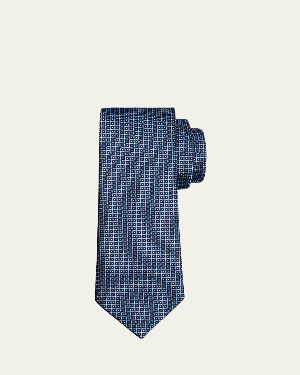 Mens Micro-Square Silk Tie Product Image