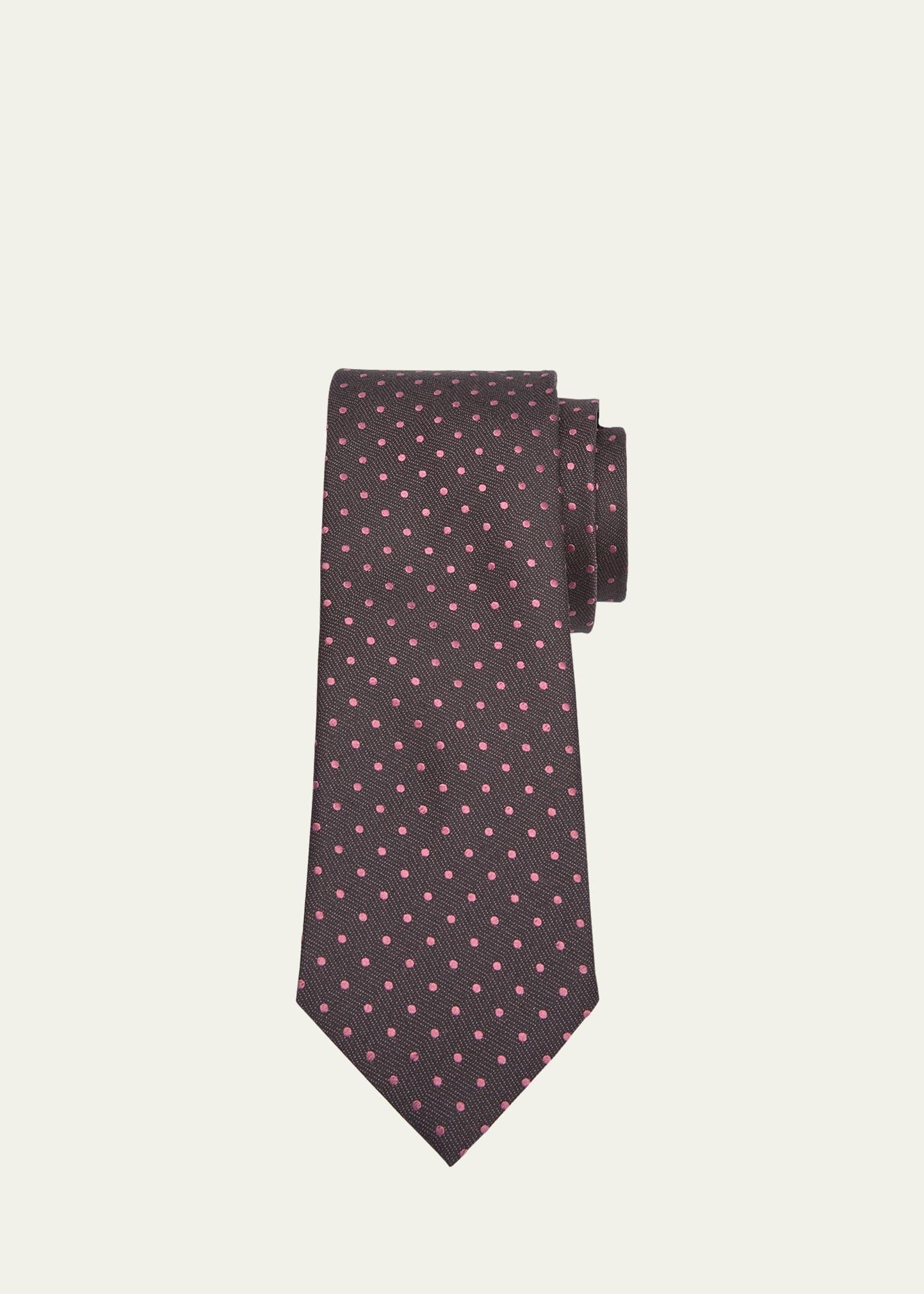 Mens Polka Dot Silk Tie Product Image