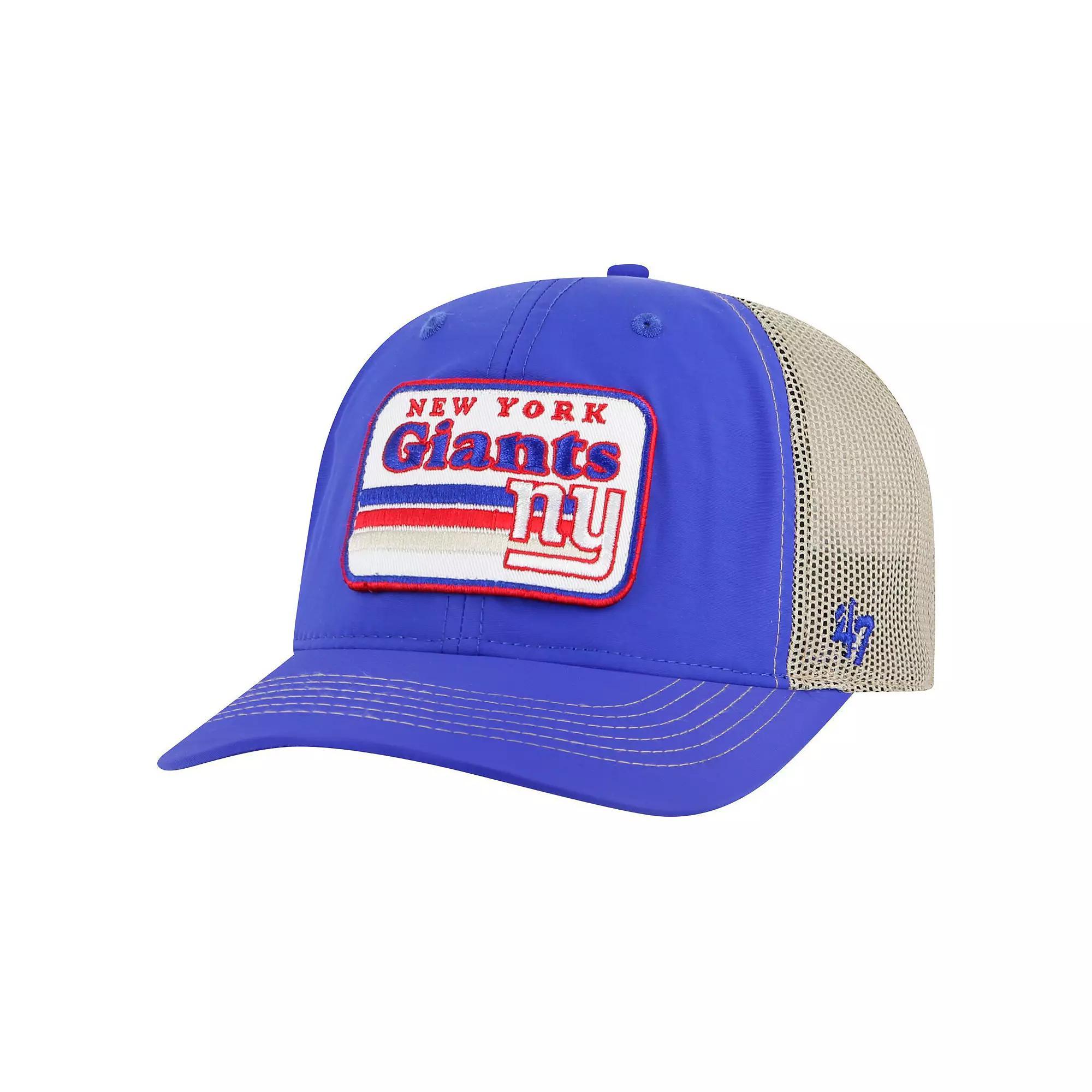 Men's '47 Royal/Natural New York Giants Campscape Relaxed Trucker Adjustable Hat, Blue Product Image