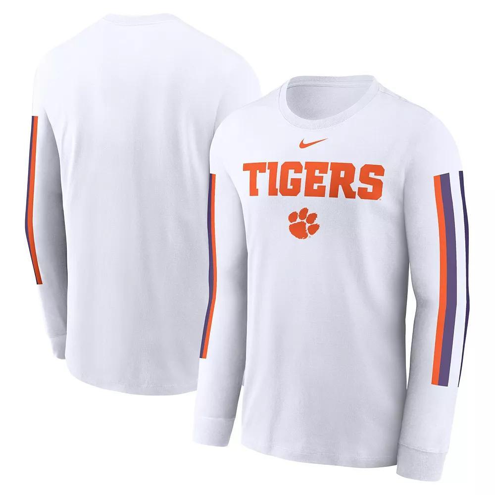 Men's Nike White Clemson Tigers Local Spirit Slogan Long Sleeve T-Shirt, Size: Medium Product Image