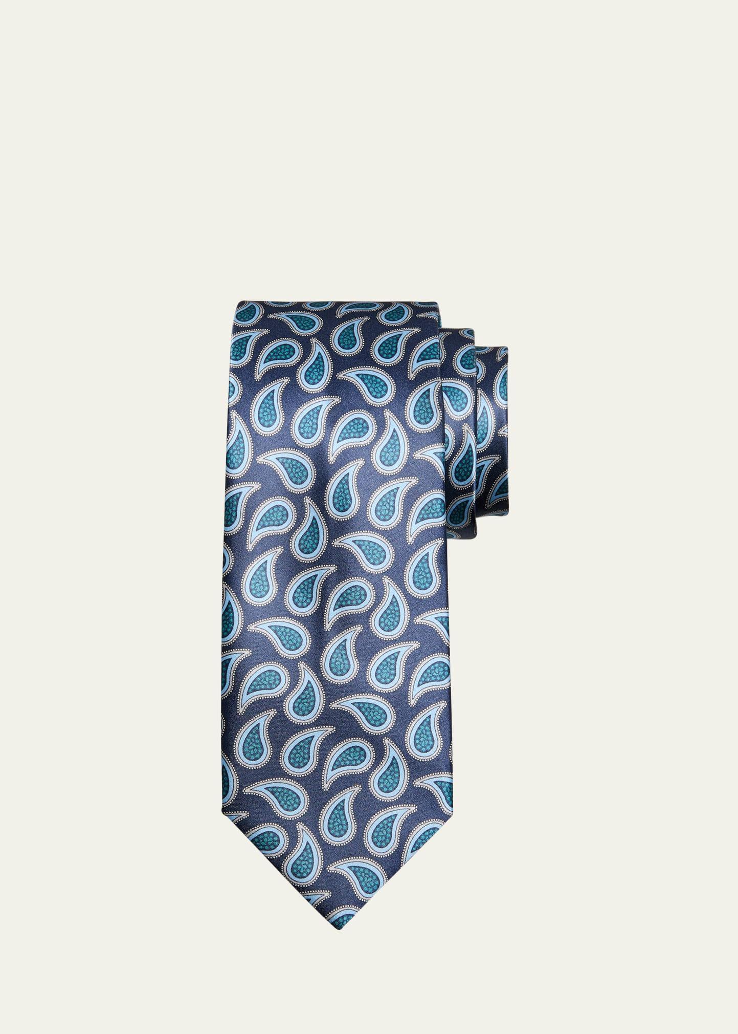 Mens Silk Paisley-Print Tie Product Image