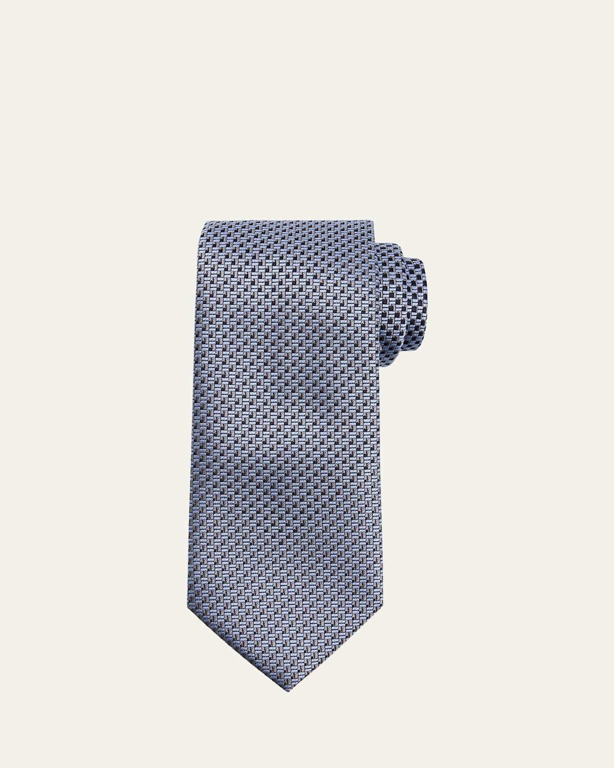 Mens Staggered Box Silk Tie Product Image