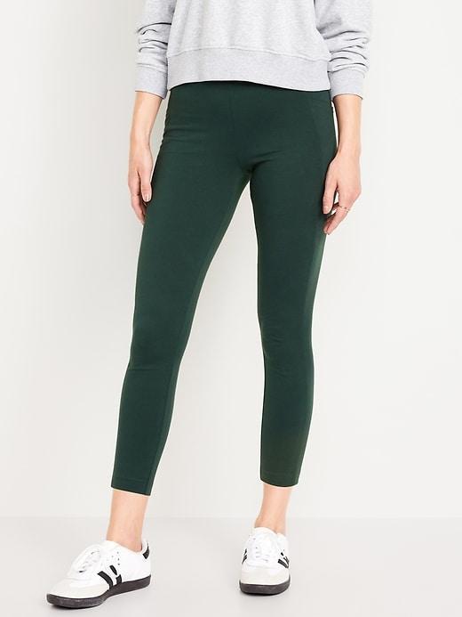 High-Waisted Side-Pocket 7/8 Leggings Product Image