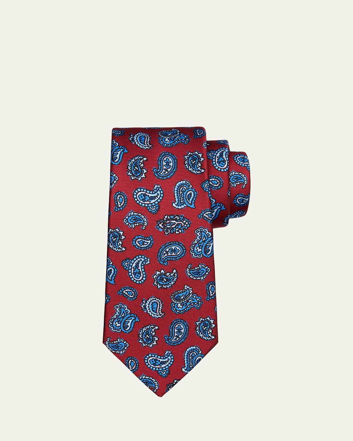 Mens 7-Fold Paisley Silk Tie Product Image