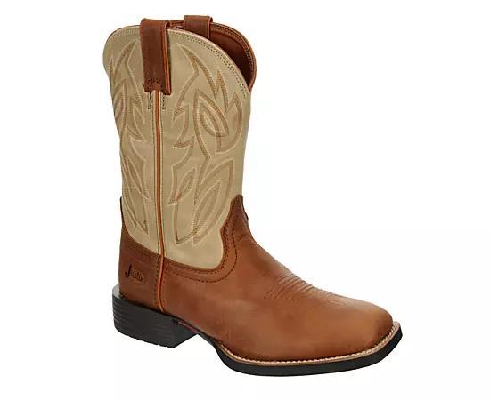 Justin Boots Mens Leather Canter Square Toe Western Boots Product Image