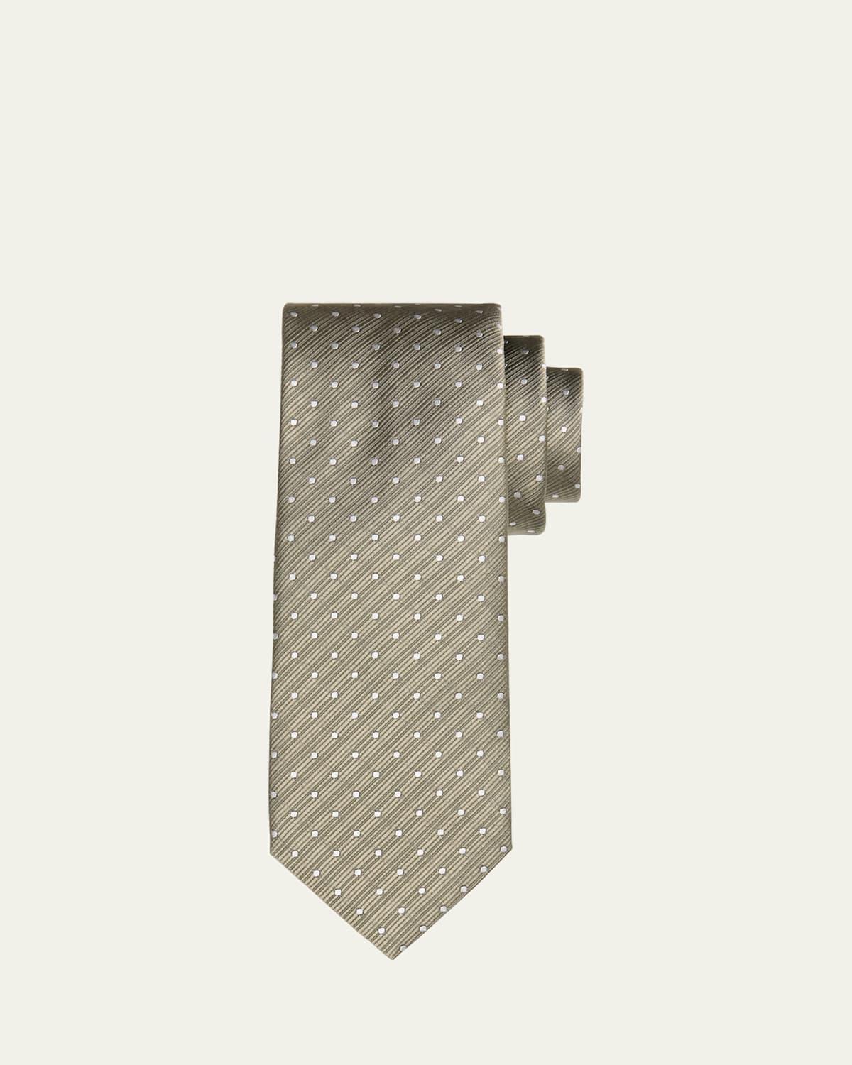 Mens Micro-Dot Silk Tie Product Image