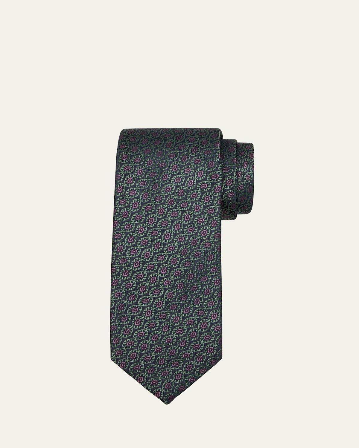 Mens Circle Medallion Silk Tie Product Image