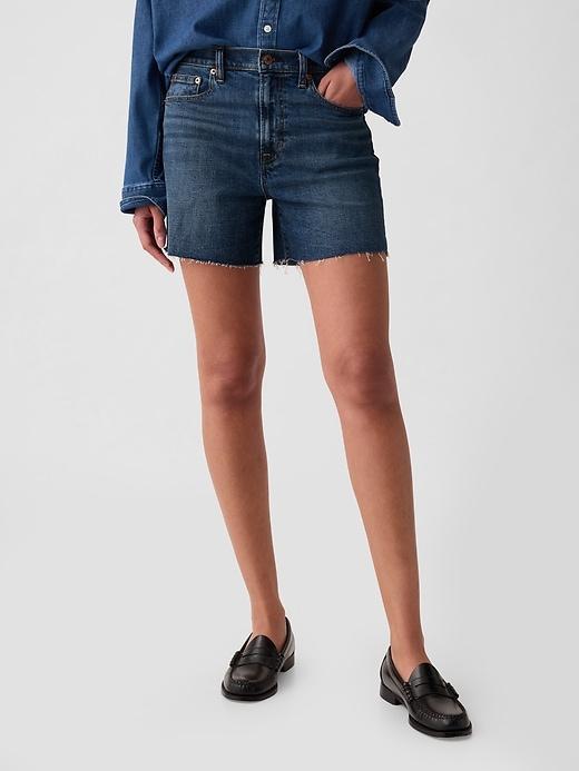 4" High Rise Girlfriend Denim Shorts Product Image