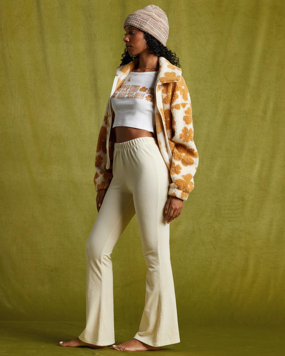 Hit A Corduroy Flare Pants - White Cap Female Product Image