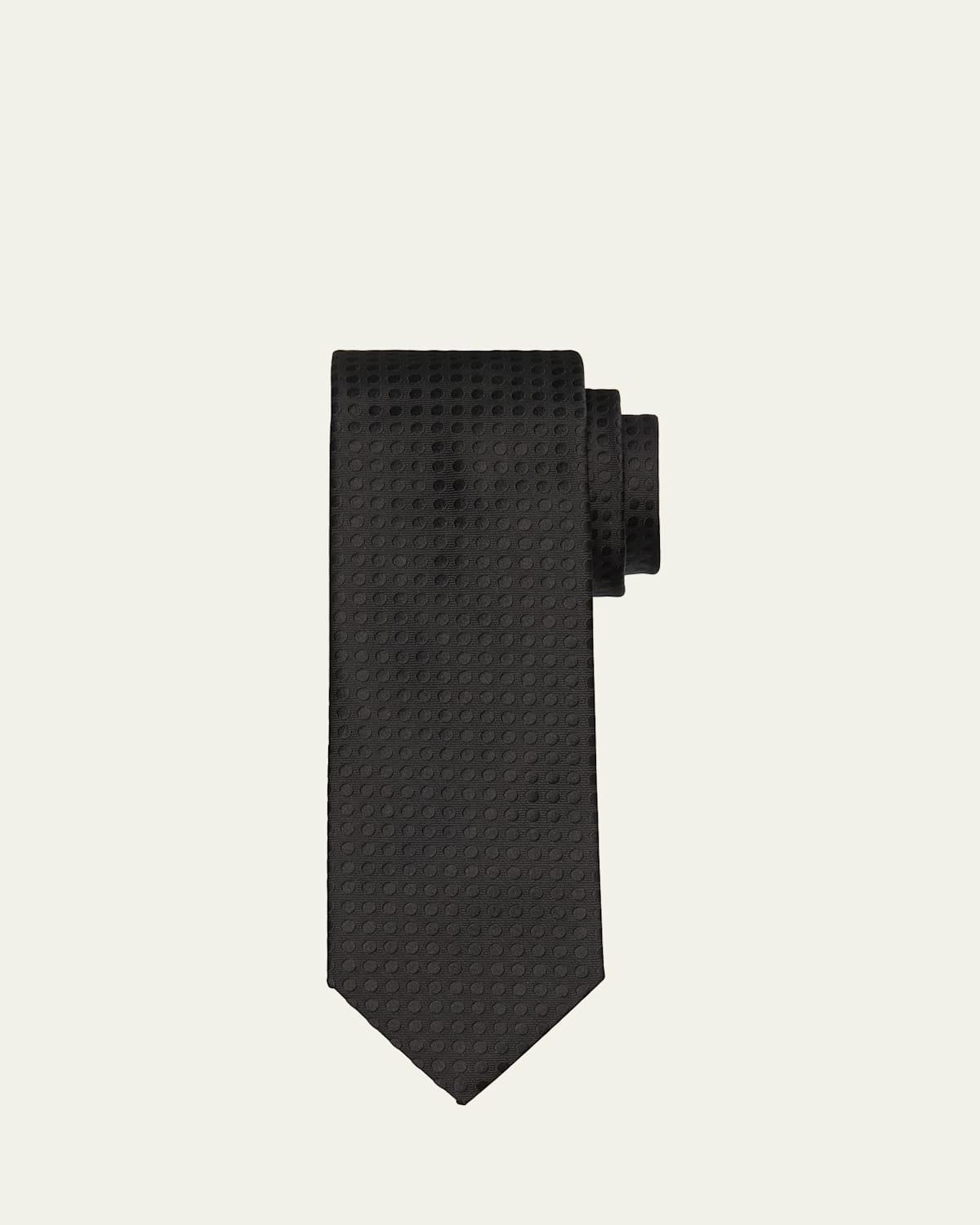 Mens Tonal Polka Dot Mulberry Silk Tie Product Image