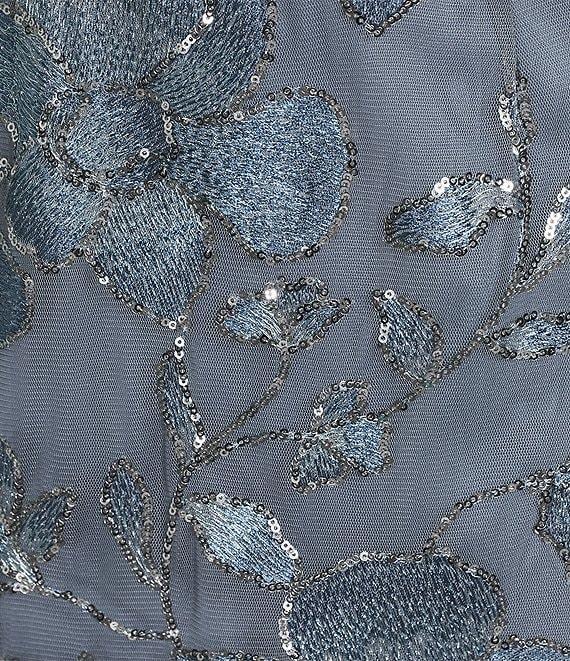 Alex Evenings Short Flutter Sleeve Embroidered Tulle Fit And Flare Midi Dress Product Image