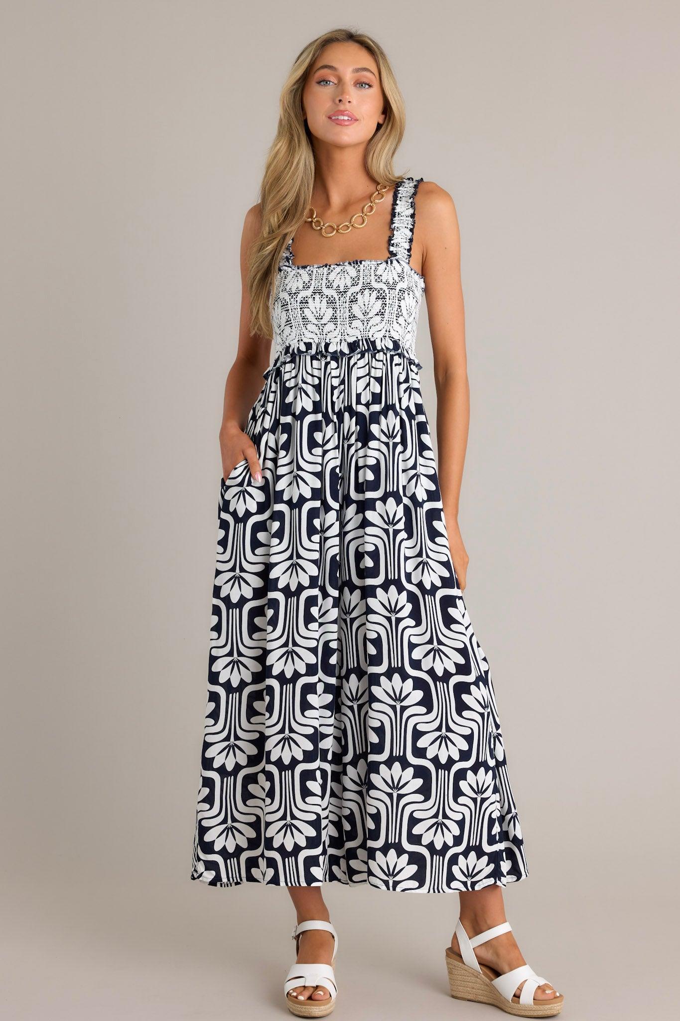 Midnight Oasis Black Tropical Print Jumpsuit Product Image