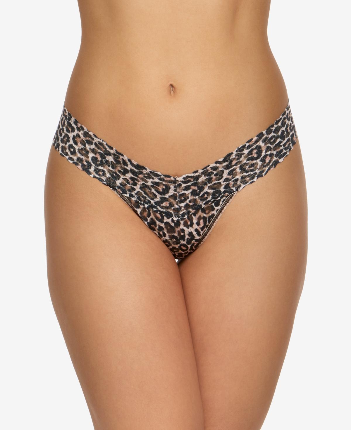 Signature Lace Low Rise Printed Thong Product Image