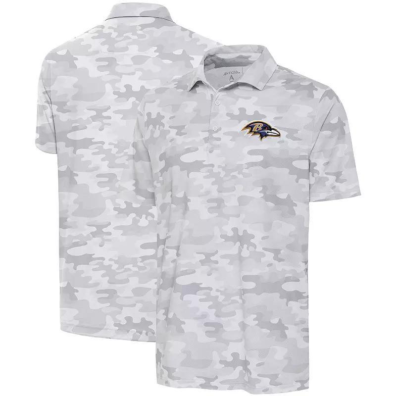 Men's Antigua White Philadelphia Eagles Anthracite Logo Collide Polo, Size: Large Product Image