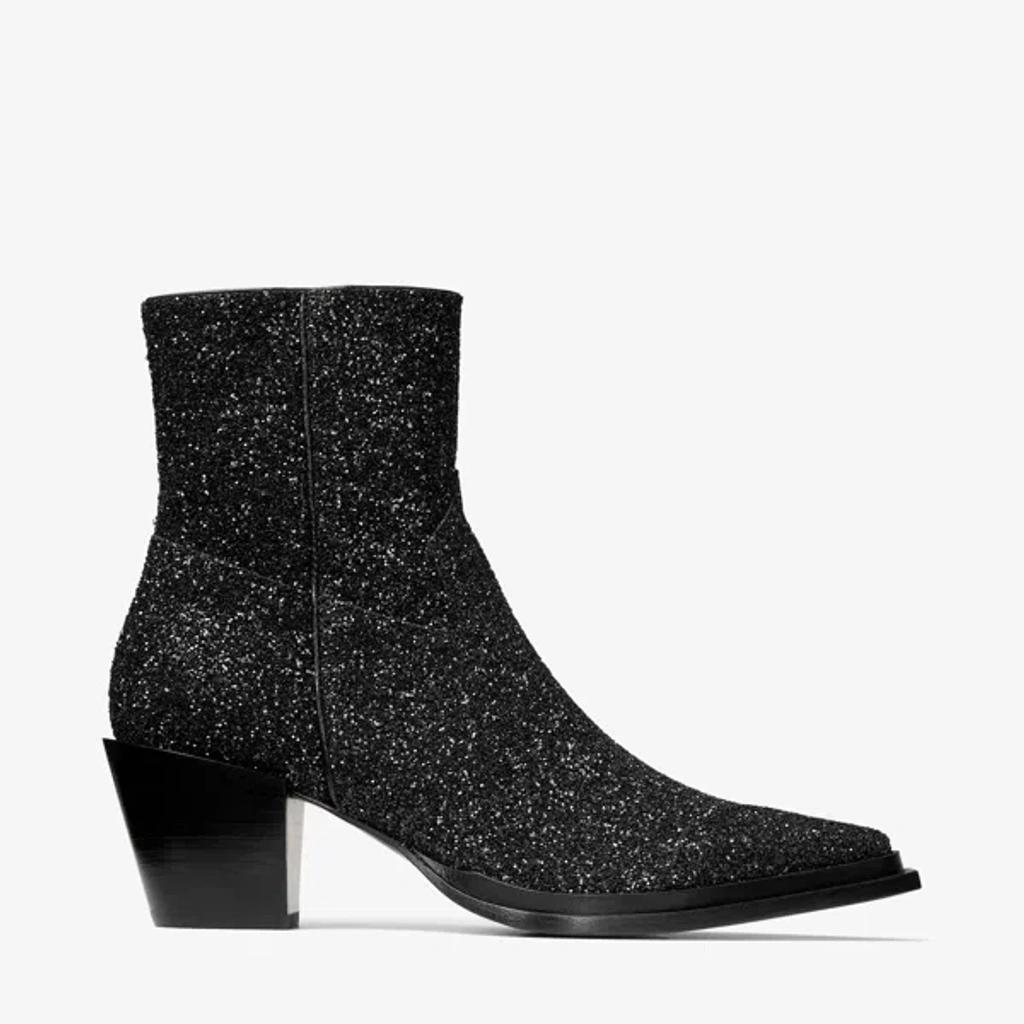 JIMMY CHOO Cece Ab 60mm Glitter Ankle Boots In Black Product Image