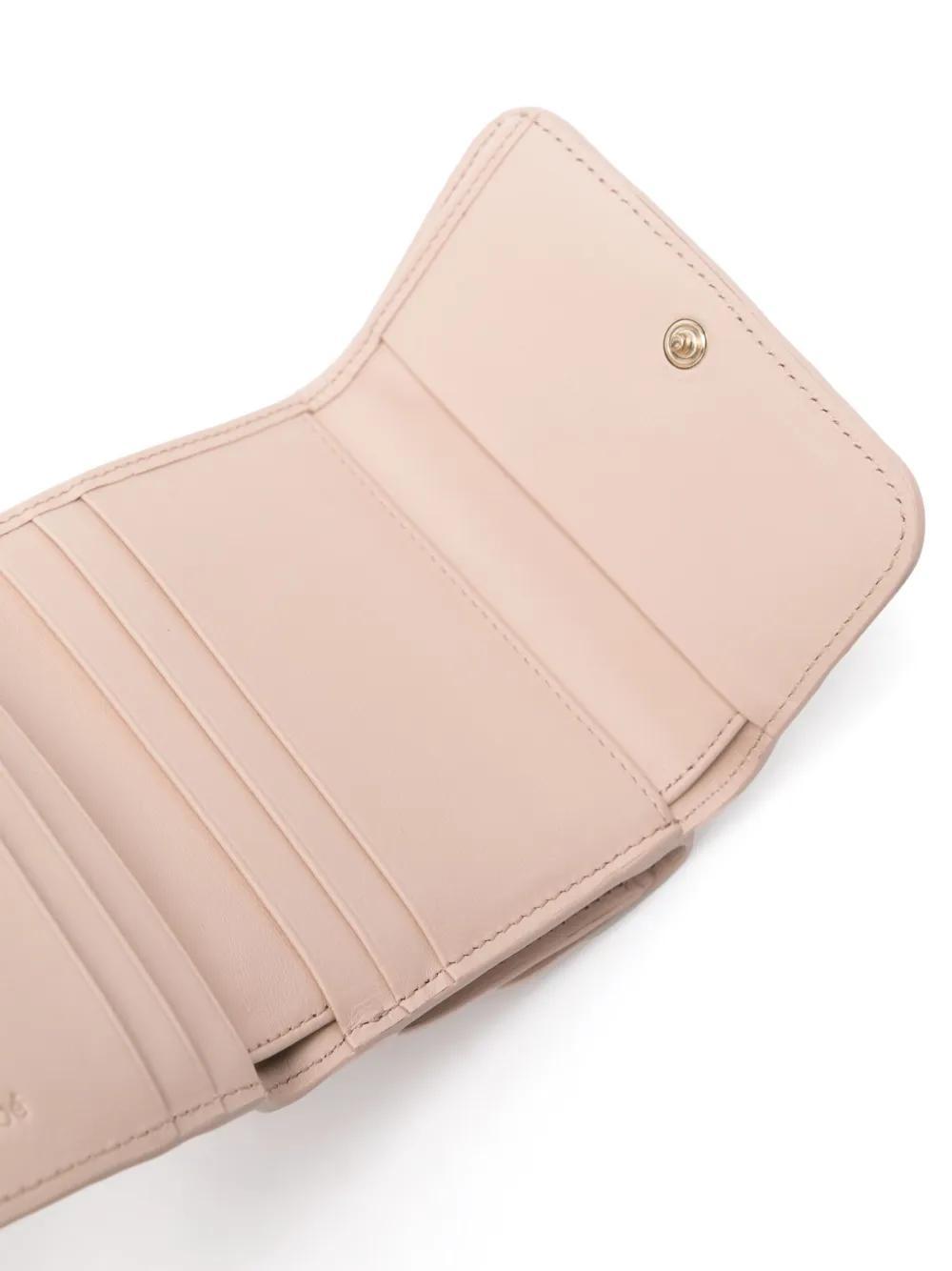 CHLOÉ Small Sense Leather Wallet In Pink Product Image