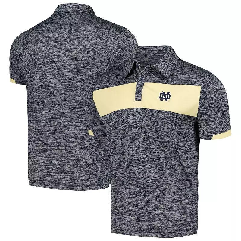 Mens Colosseum Heathered Notre Dame Fighting Irish Nelson Logo Polo Blue Product Image