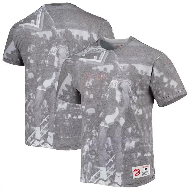 Men's Mitchell & Ness Spud Webb Heather Gray Atlanta Hawks Above The Rim T-Shirt,  Product Image