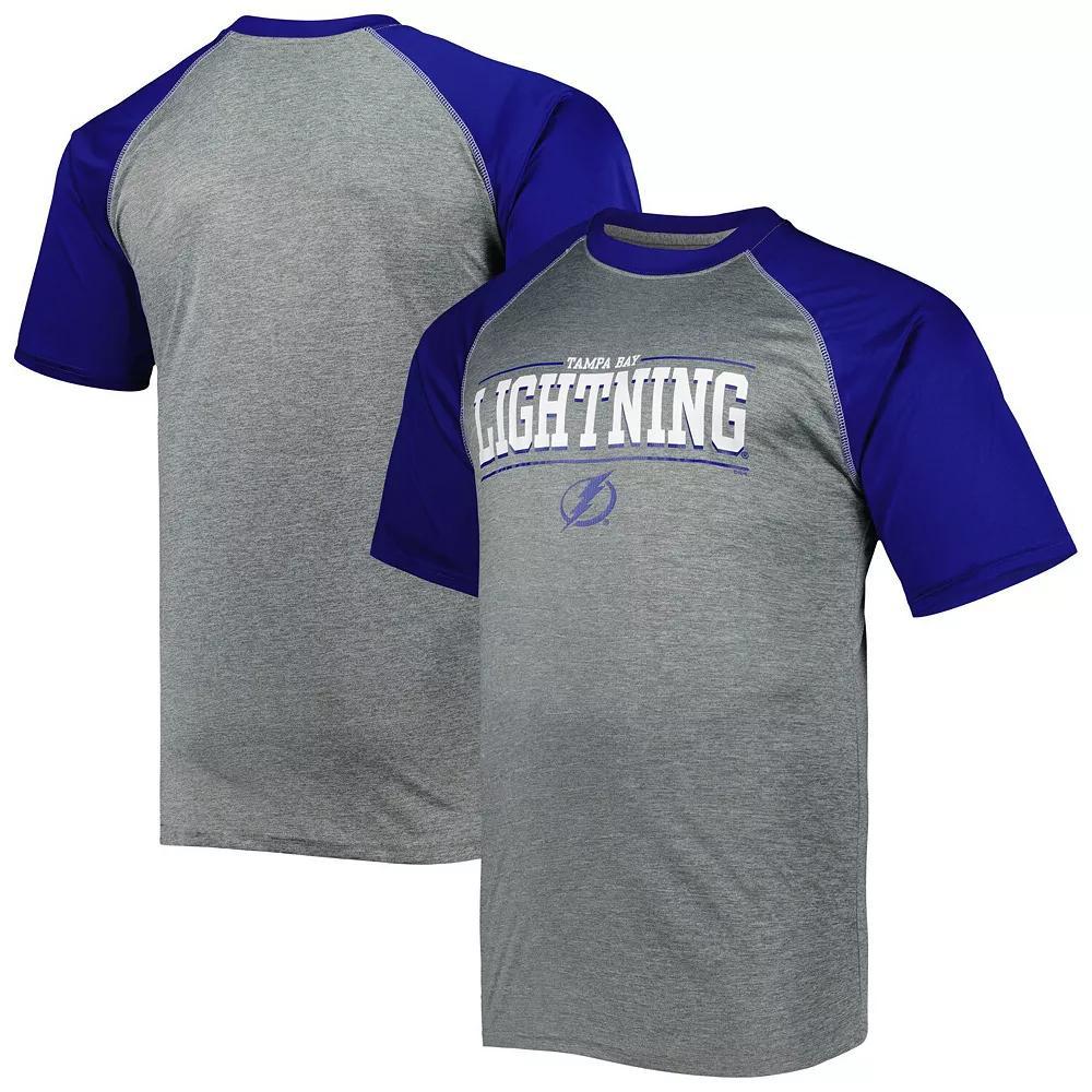 Men's Heather Gray Tampa Bay Lightning Big & Tall Logo Raglan T-Shirt, Size: 6XB, Lgh Grey Product Image