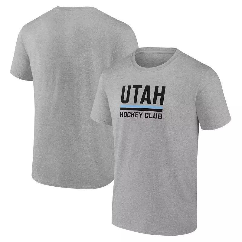 Men's Fanatics Heather Gray Utah Hockey Club Draft Logo T-Shirt, Size: Medium, Ute Grey Product Image
