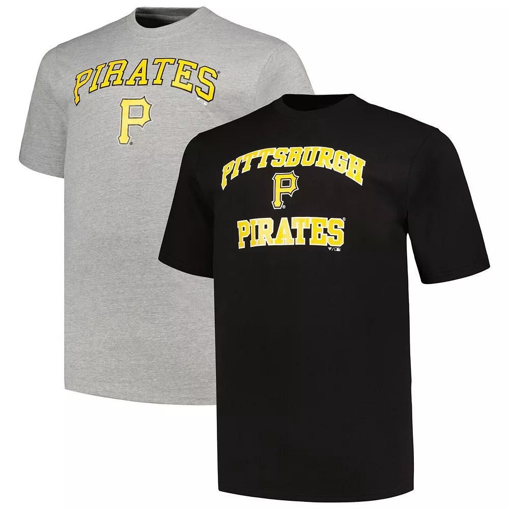 Men's Profile Black/Heather Gray Pittsburgh Pirates Big & Tall T-Shirt Combo Pack, Size: 2XB Product Image