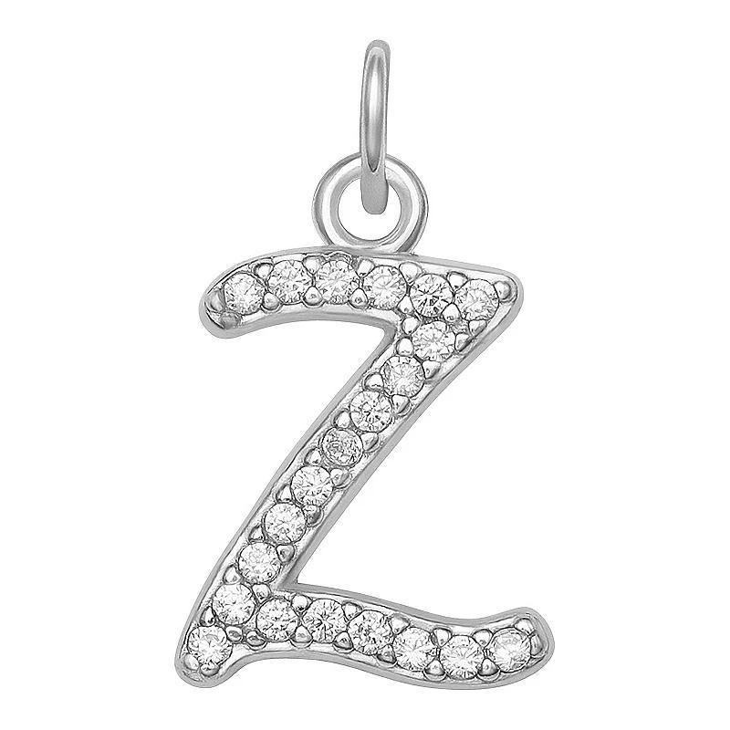 LC Lauren Conrad Sterling Silver Cubic Zirconia Initial Charm, Womens, Sterling Silver X Product Image