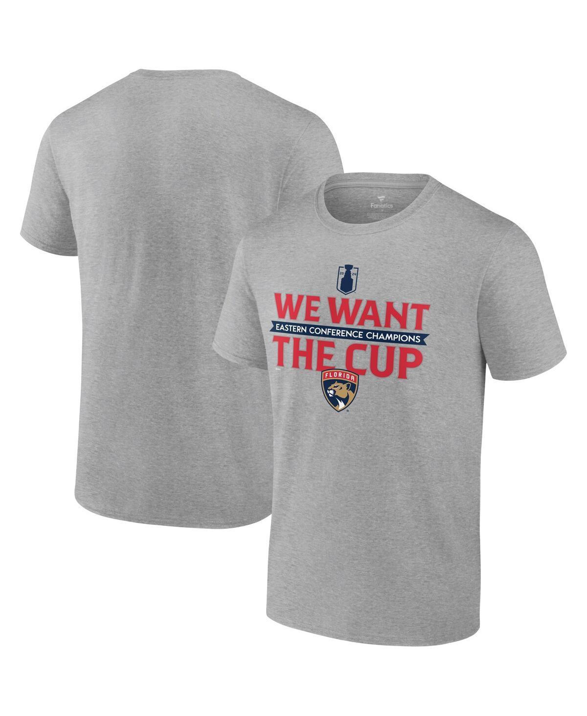 Men's Fanatics  Steel Florida Panthers 2024 Eastern Conference Champions We Want The Cup T-Shirt, Size: 3XL, Pnt Silver Product Image