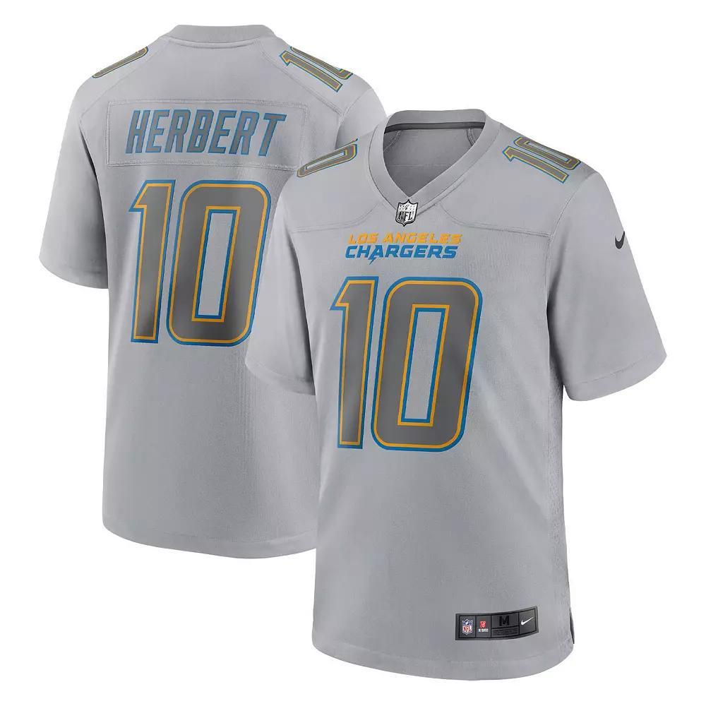 Men's Nike Justin Herbert Gray Los Angeles Chargers Atmosphere Fashion Game Jersey, Size: 3XL, Grey Product Image