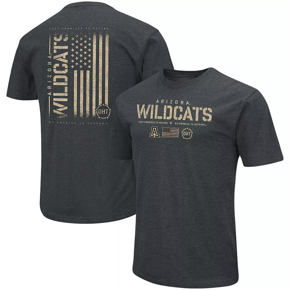 Men's Colosseum Heathered Black Arizona Wildcats OHT Military Appreciation Flag 2.0 T-Shirt, Size: Medium, Charco Product Image