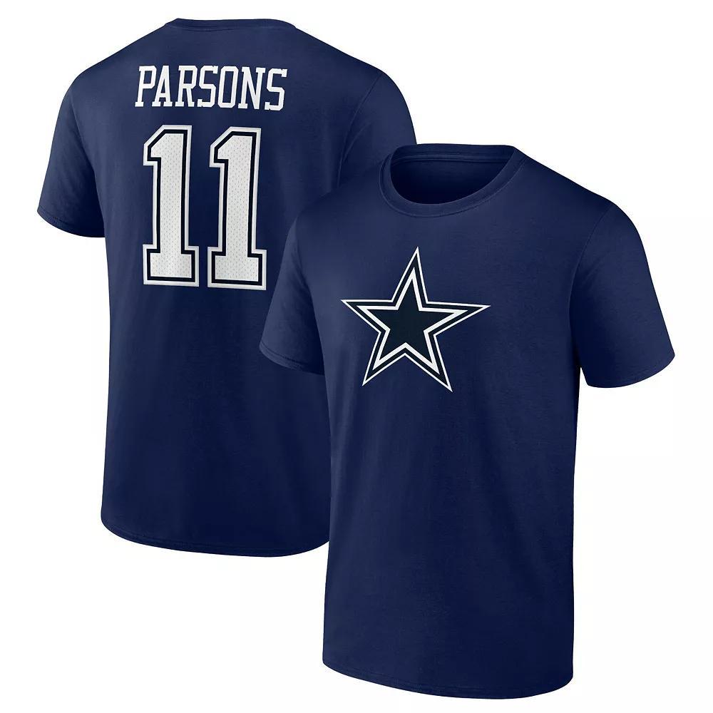Men's Fanatics Branded Micah Parsons Navy Dallas Cowboys Player Icon Name & Number T-Shirt, Size: Medium, Blue Product Image