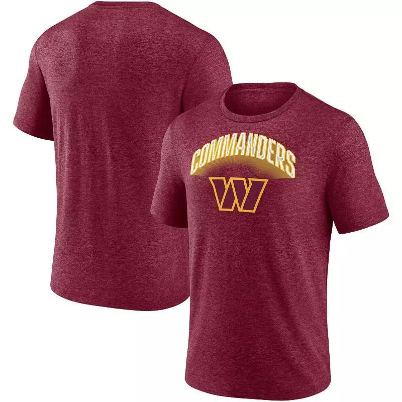 Mens Fanatics Branded Heathered Burgundy Washington Commanders End Around Tri-Blend T-Shirt Product Image