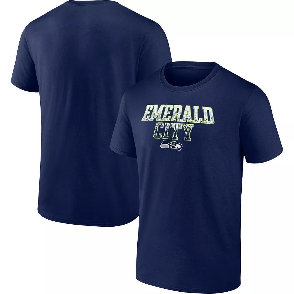 Men's Fanatics College Navy Seattle Seahawks Heavy Hitter T-Shirt,  Product Image