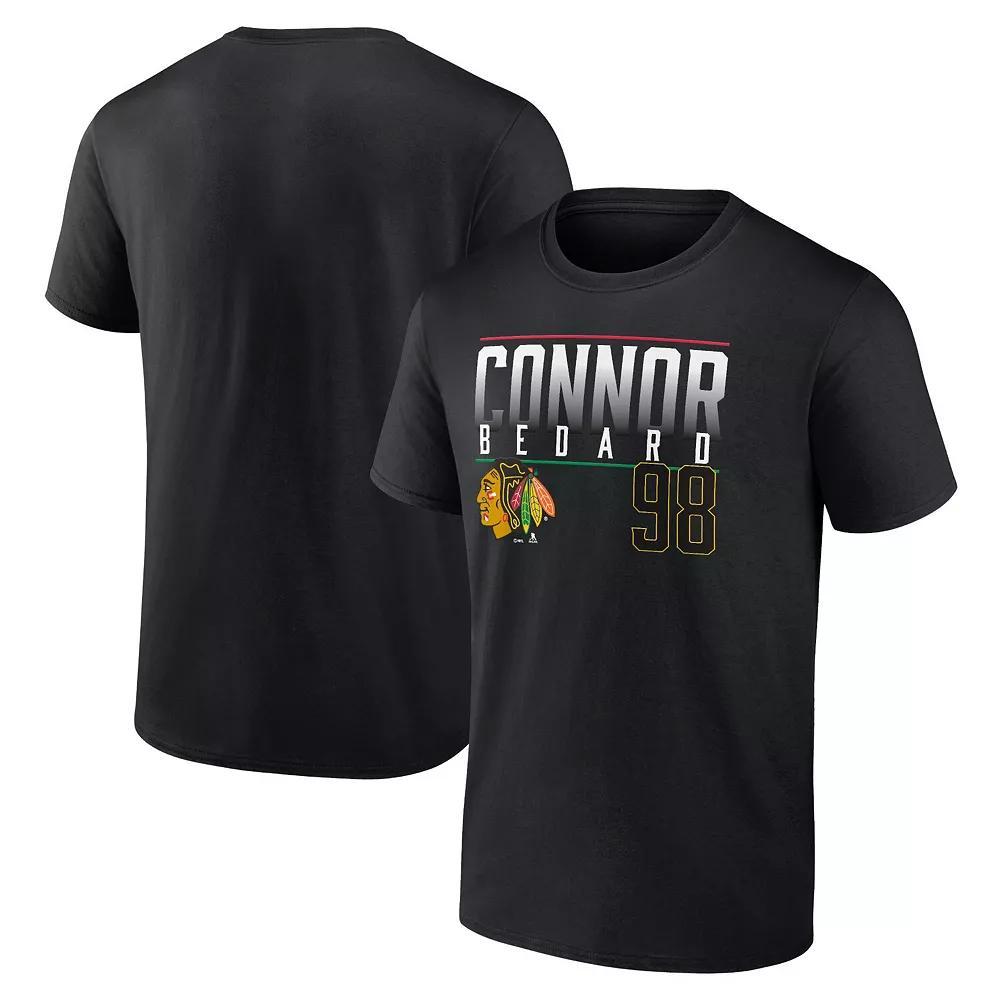 Men's Fanatics Branded Connor Bedard Black Chicago Blackhawks Name & Number T-Shirt,  Product Image