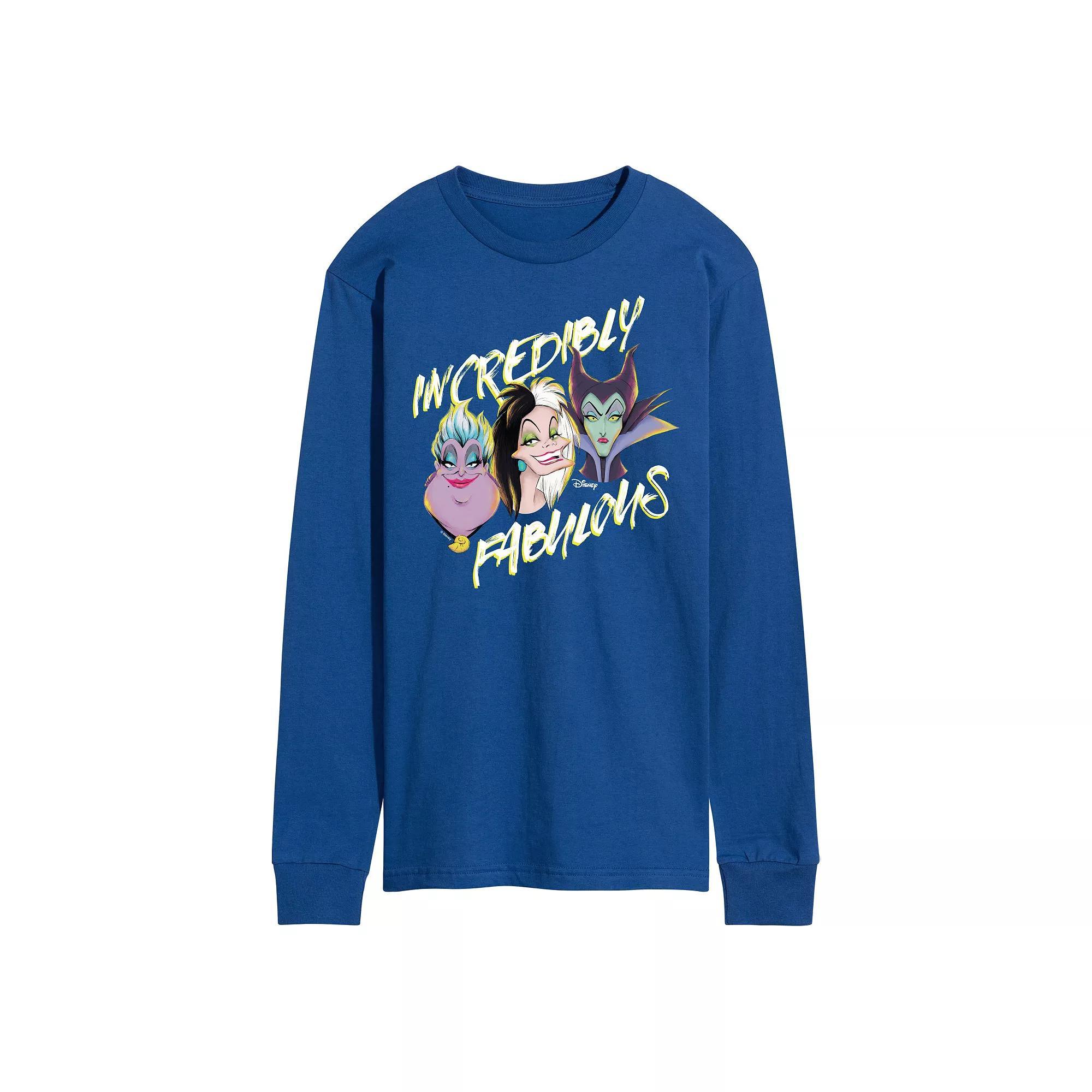 Disney Villains Men's Incredibly Fabulous Long Sleeve Graphic Tee,  Product Image