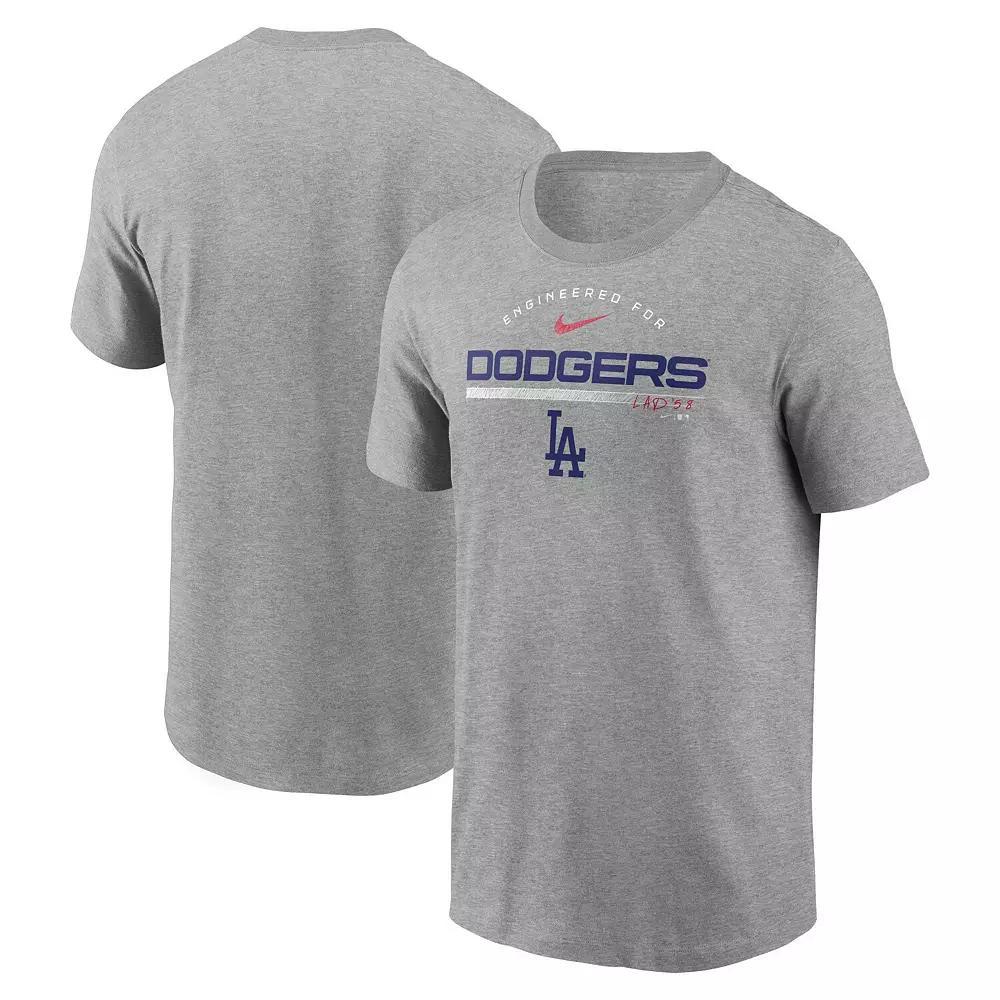 Men's Nike Heather Gray Los Angeles Dodgers Team Engineered Performance T-Shirt,  Product Image