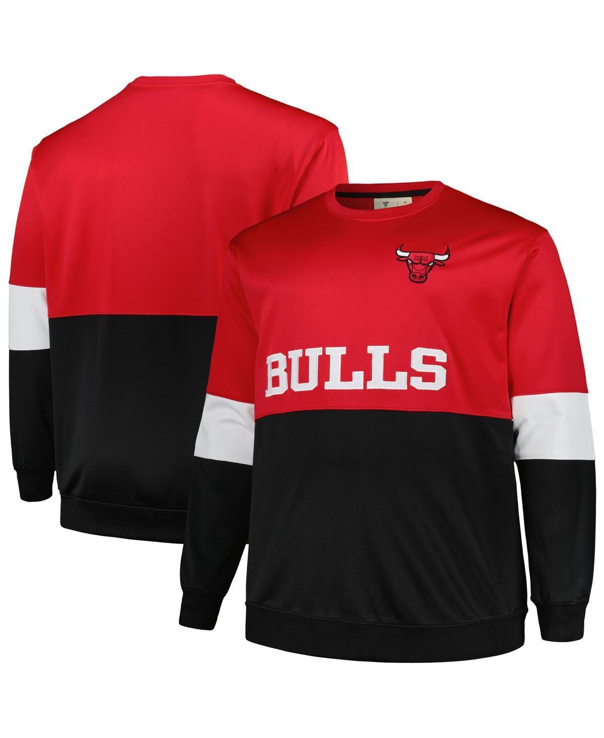 Mens Fanatics Branded /Black Chicago Bulls Big & Tall Split Pullover Sweatshirt Product Image