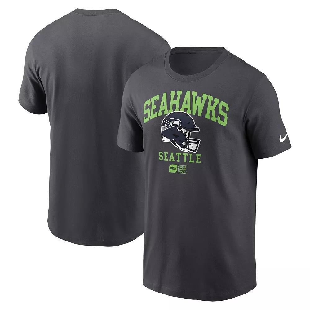 Men's Nike Anthracite Seattle Seahawks Helmet Essential T-Shirt, Size: Large, Grey Product Image