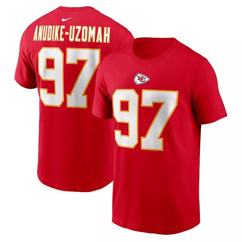 Men's Nike Felix Anudike-Uzomah Red Kansas City Chiefs 2023 NFL Draft First Round Pick Player Name & Number T-Shirt, Size: Medium Product Image