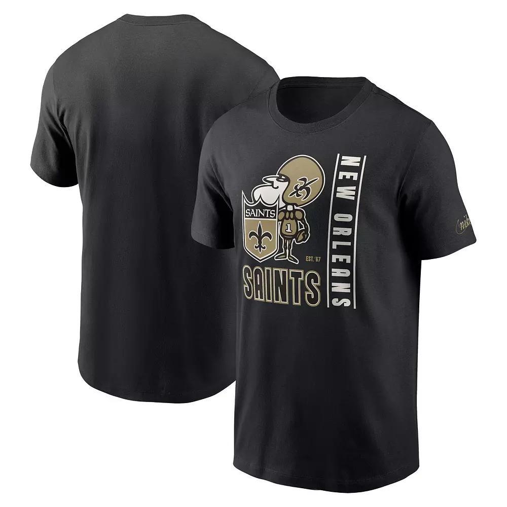 Men's Nike  Black New Orleans Saints Lockup Essential T-Shirt, Size: Large Product Image