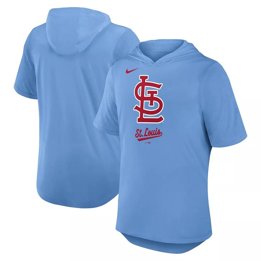 Men's Nike Light Blue St. Louis Cardinals Tri-Blend Performance Hoodie T-Shirt,  Product Image