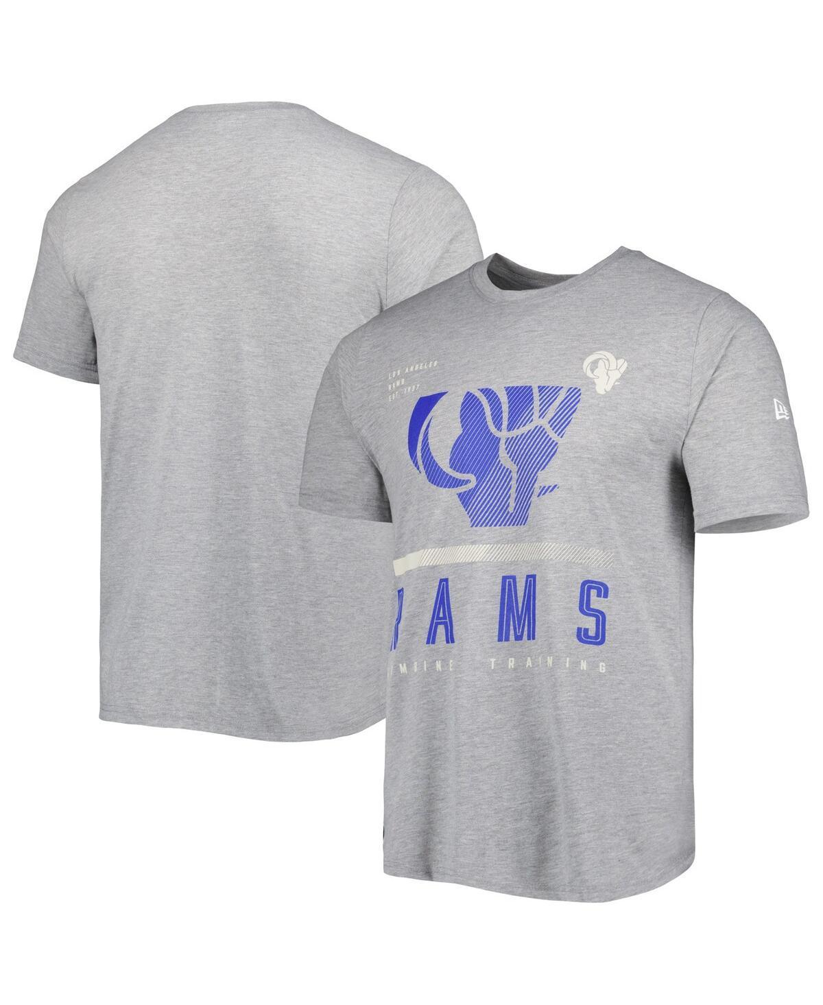 Mens New Era Heathered Gray Los Angeles Rams Combine Authentic Red Zone T-Shirt Product Image