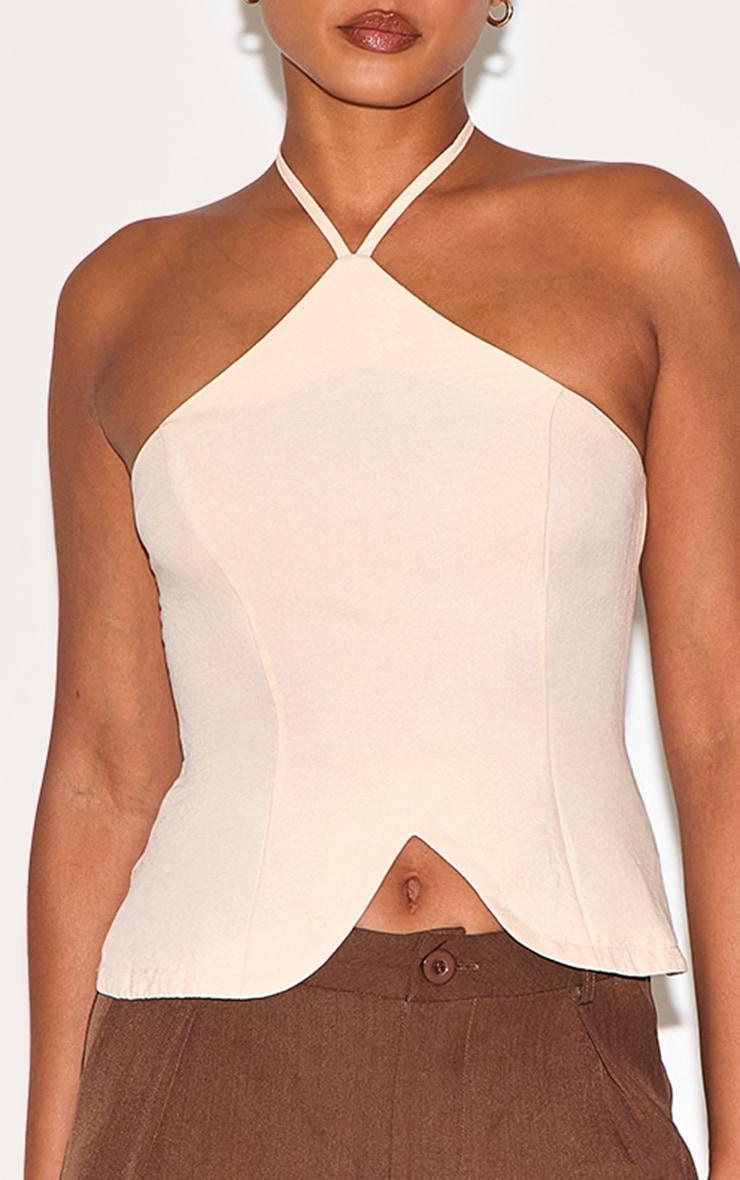 Almond Halterneck Long Top Product Image