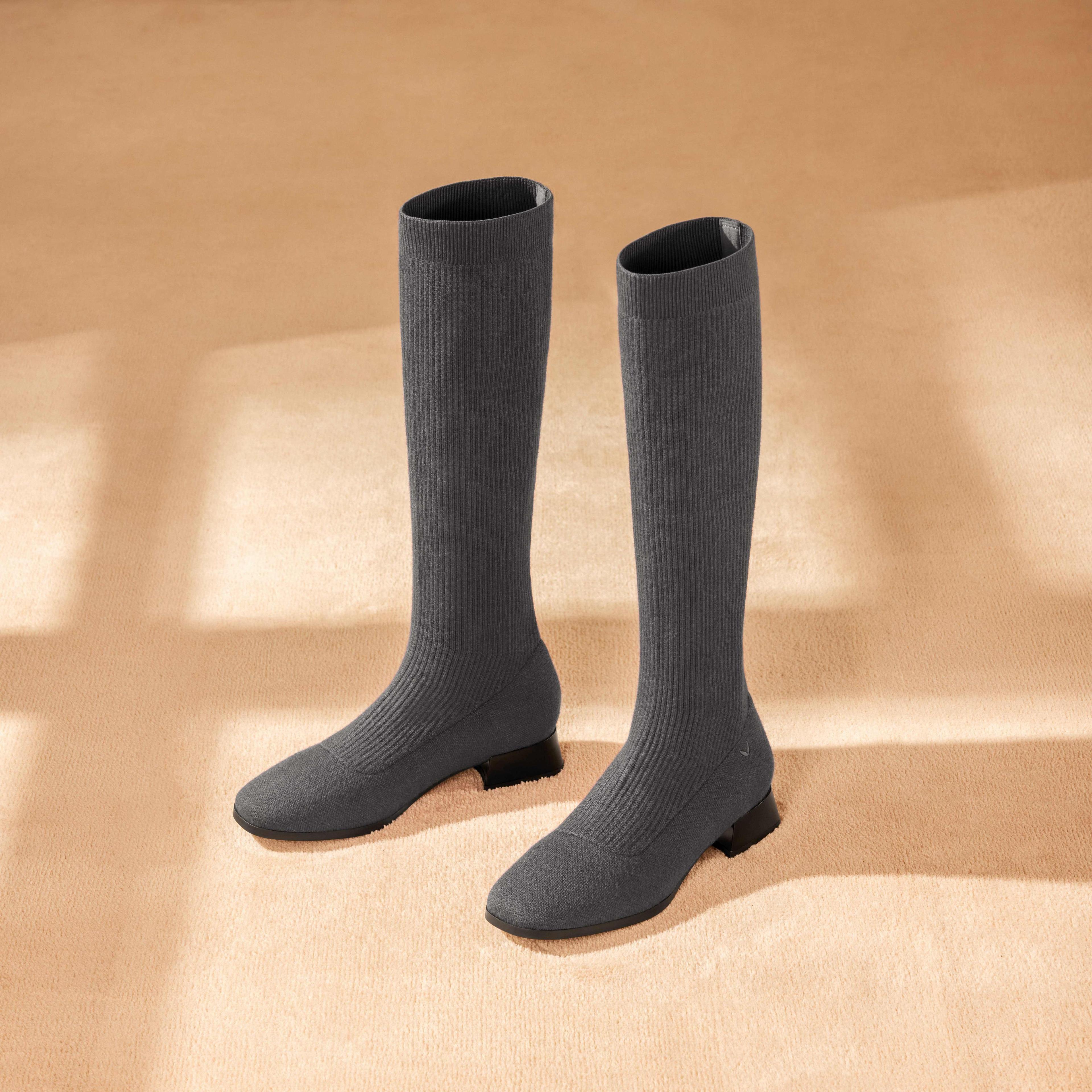 Square-Toe Water Repellent Wool Knee-High Boots (Tara Pro) Product Image