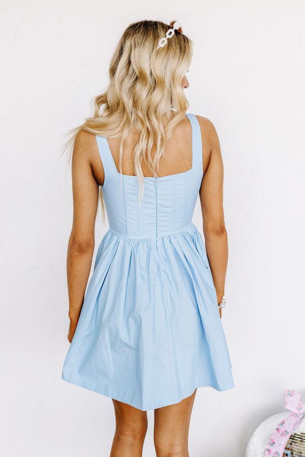 Stay Flirty Corset Mini Dress in Sky Blue Product Image