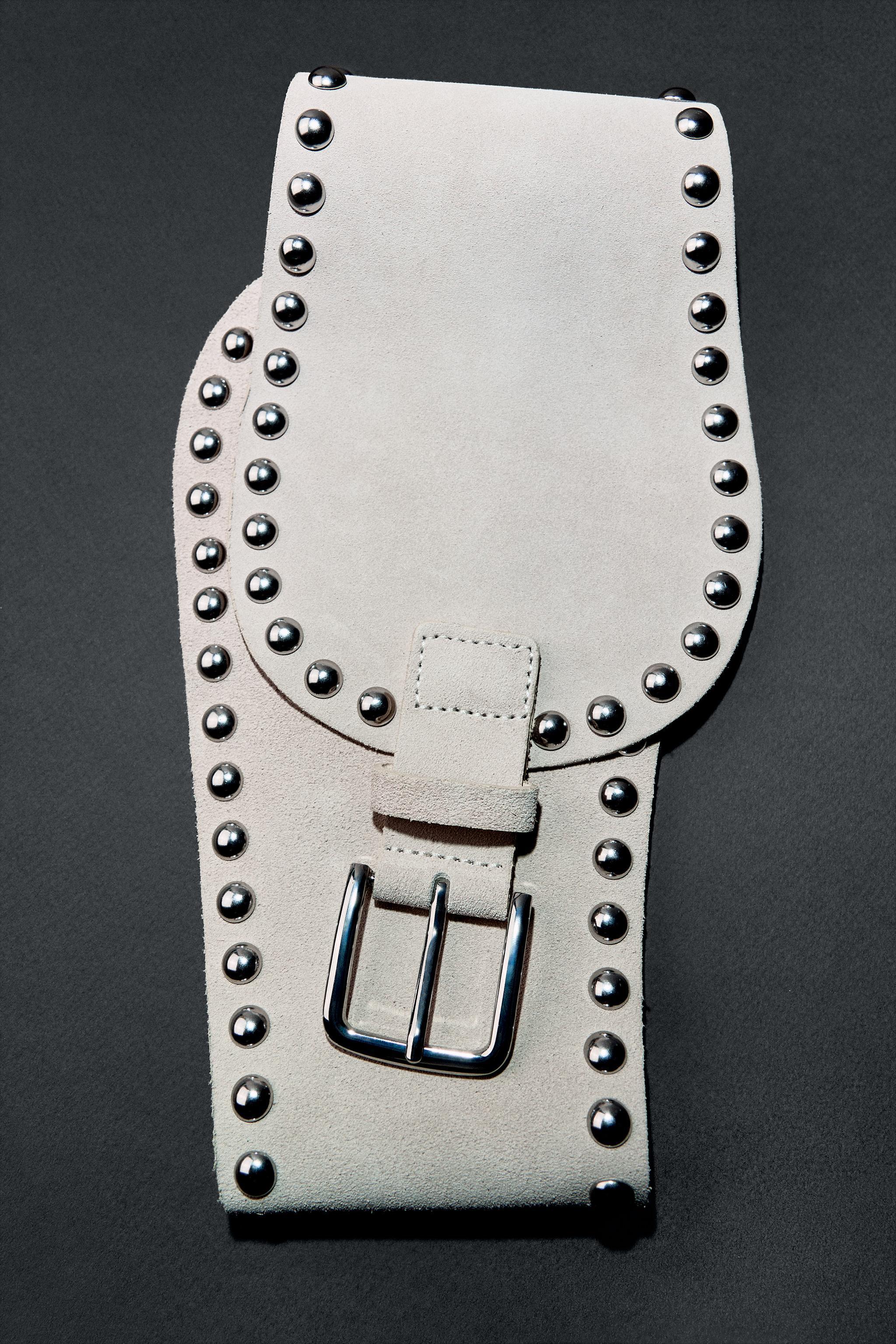 STUDDED LEATHER SASH BELT Product Image