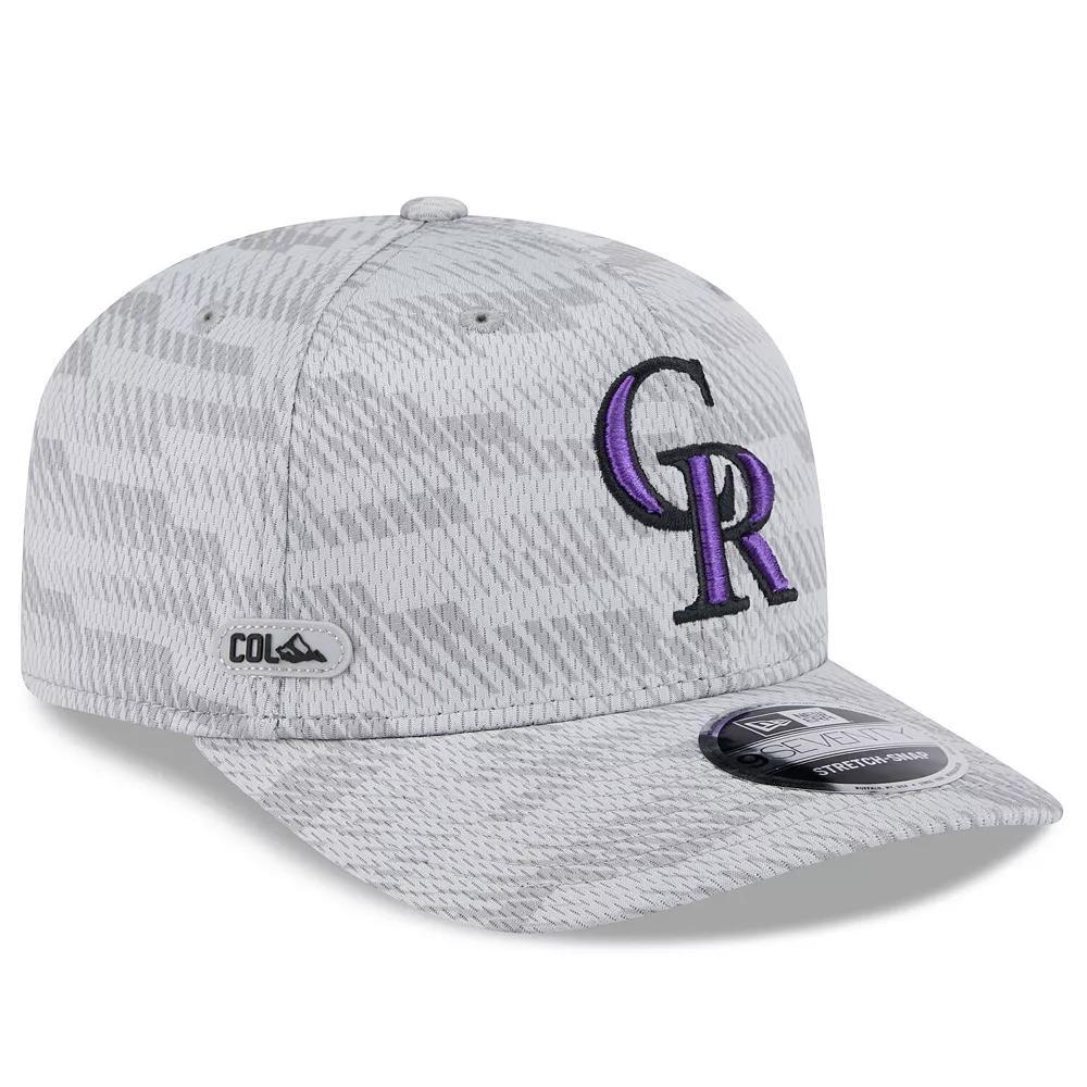Men's New Era Gray Colorado Rockies 2025 MLB Clubhouse 9SEVENTY Stretch-Snap Hat, Grey Product Image