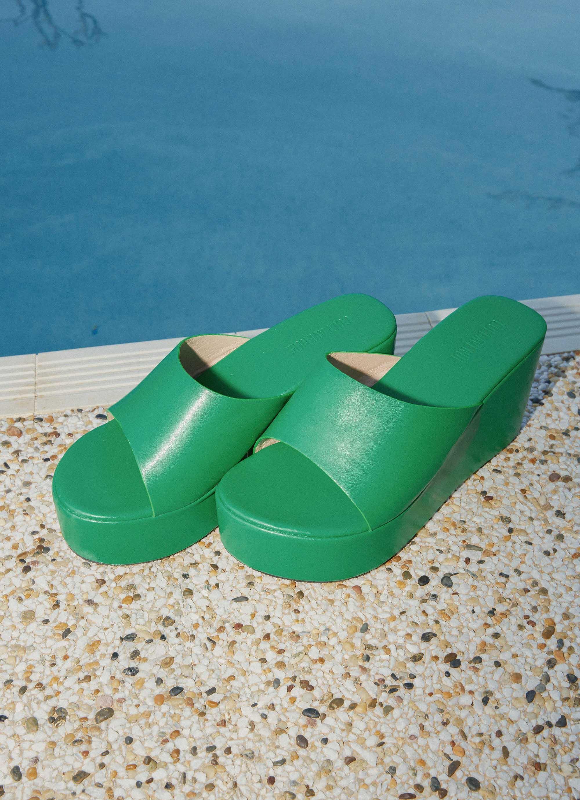 Villa Playa Mule Heel - Jade Green Product Image