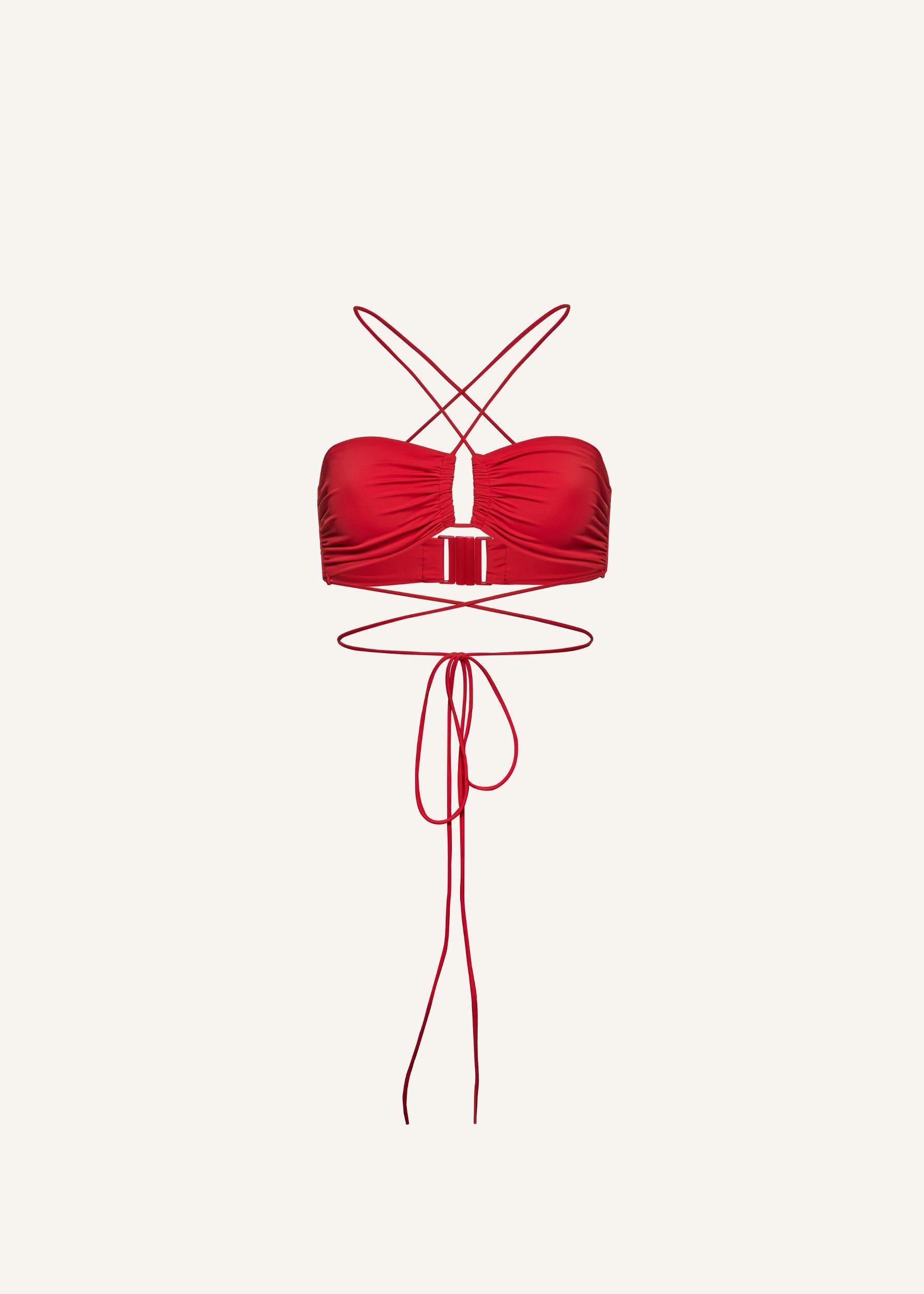 Crisscross bandeau top in red Product Image