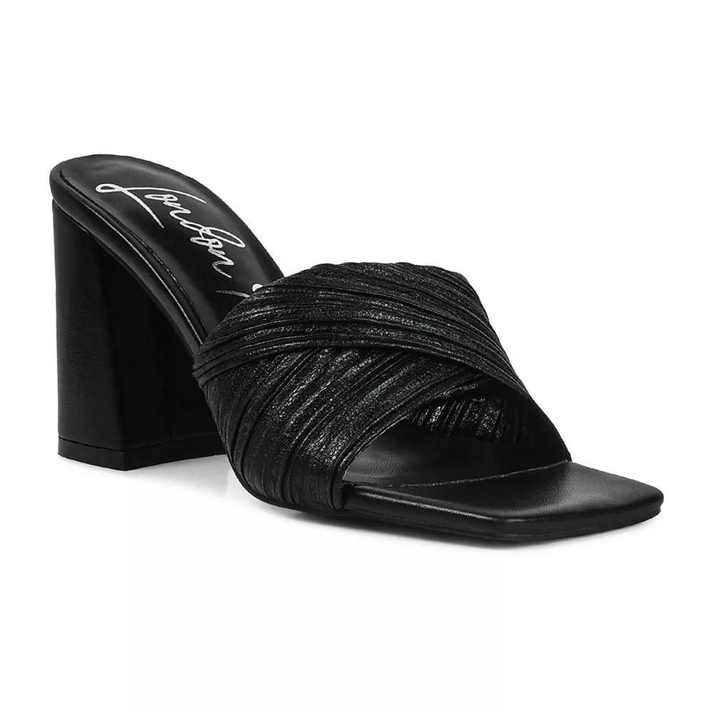 London Rag Salty You Women's Heeled Slide Sandals, Size: 9, Black Product Image