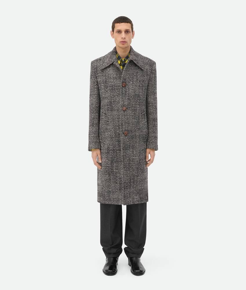 Men's Wool Chevron Coat in Black/chalk/beige Product Image